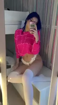 Sexy blue haired slut