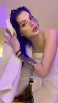 Sexy blue haired slut