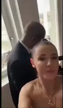 Mother and daughter filming a scene with their new black step daddy
